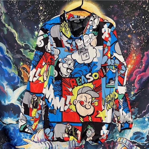 Men’s Medium Reason Popeye Exclusive Collab Jacket For Sale NWT - Picture 5 of 6